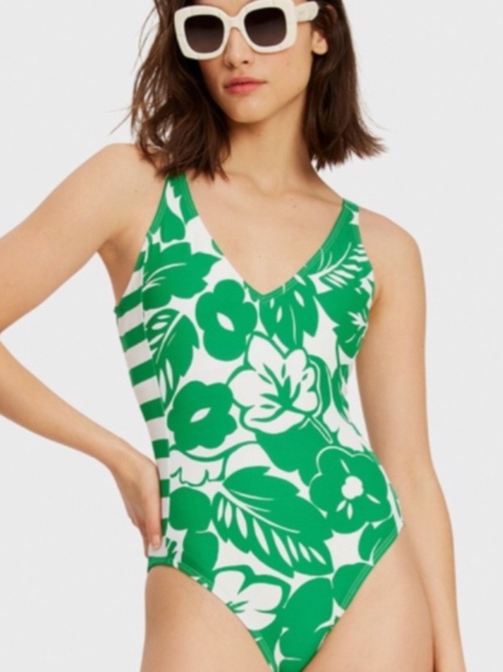 New Kate Spade New York Cabana Mix One Piece Swimsuit medium